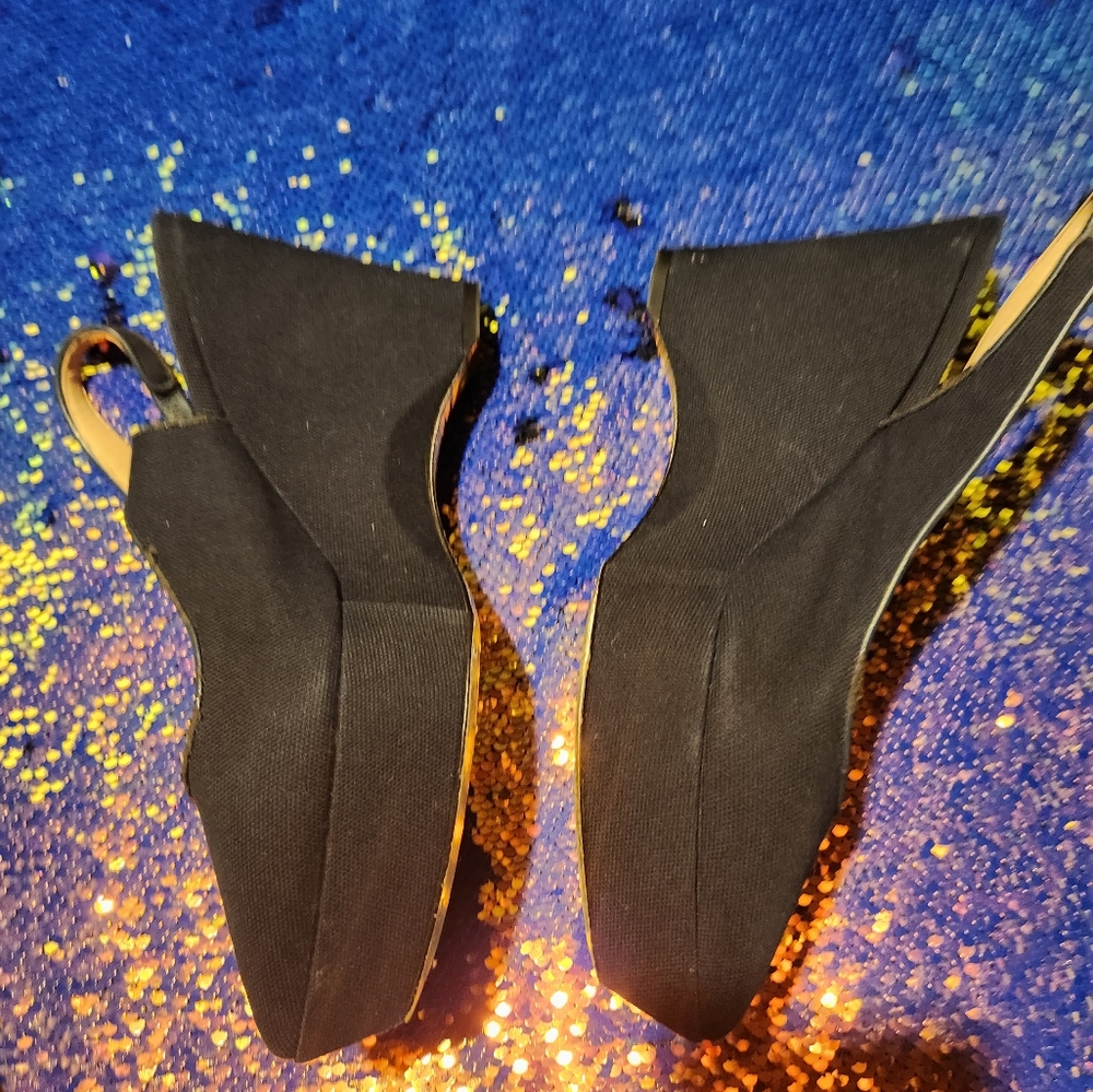 Stella McCartney Navy Cavas Wedge - Picture 6 of 7